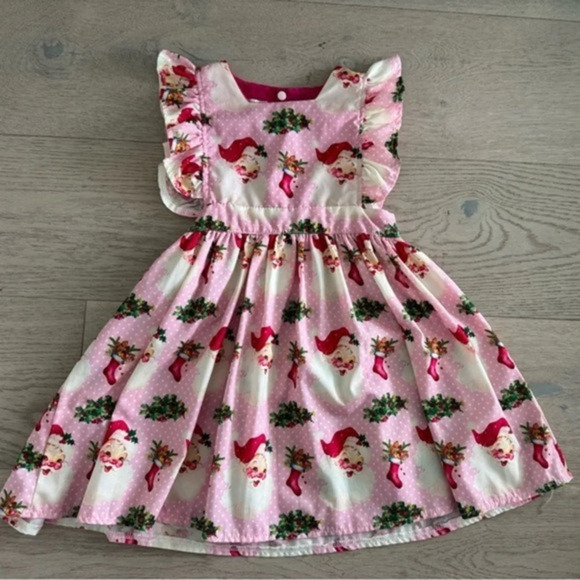 Girls Santa dress size 5-6T - Picture 1 of 6